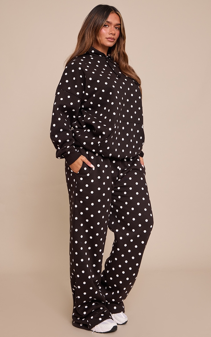 Shape Black Polka Dot Oversized Hoodie image 3
