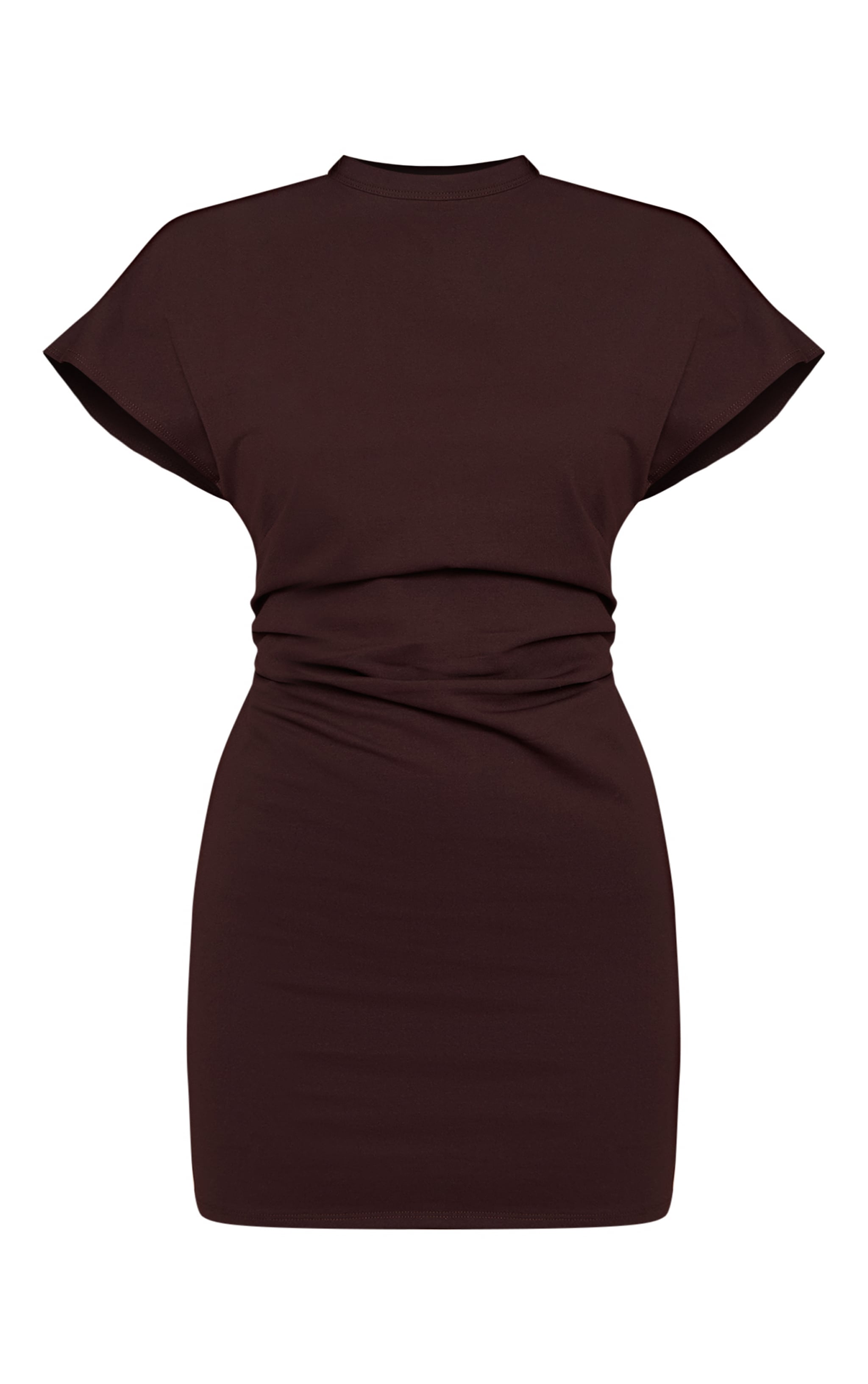 Chocolate Boat Neck Cinched Waist Shift Dress image 5