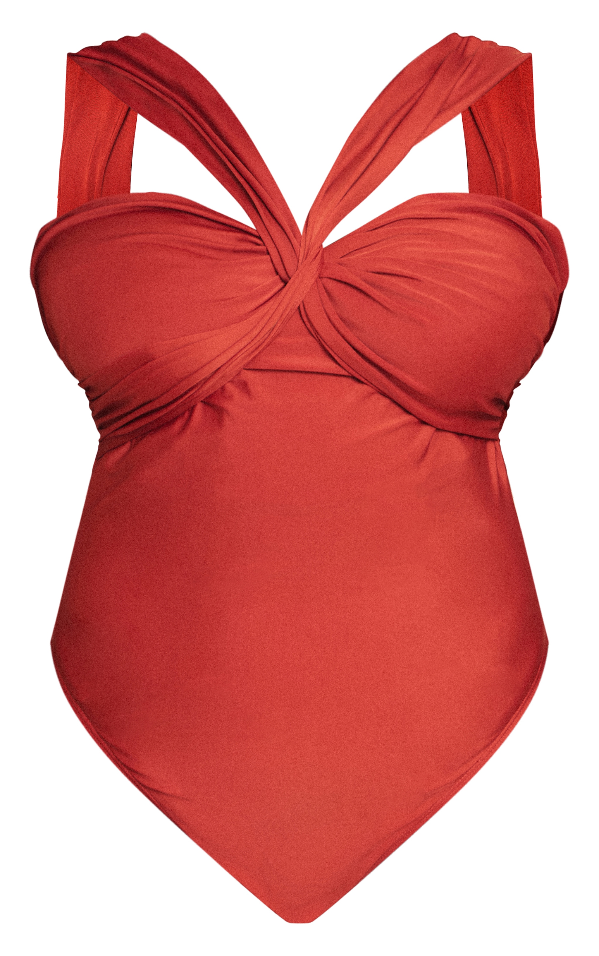 Plus Rust Ruched Bust Swimsuit image 5