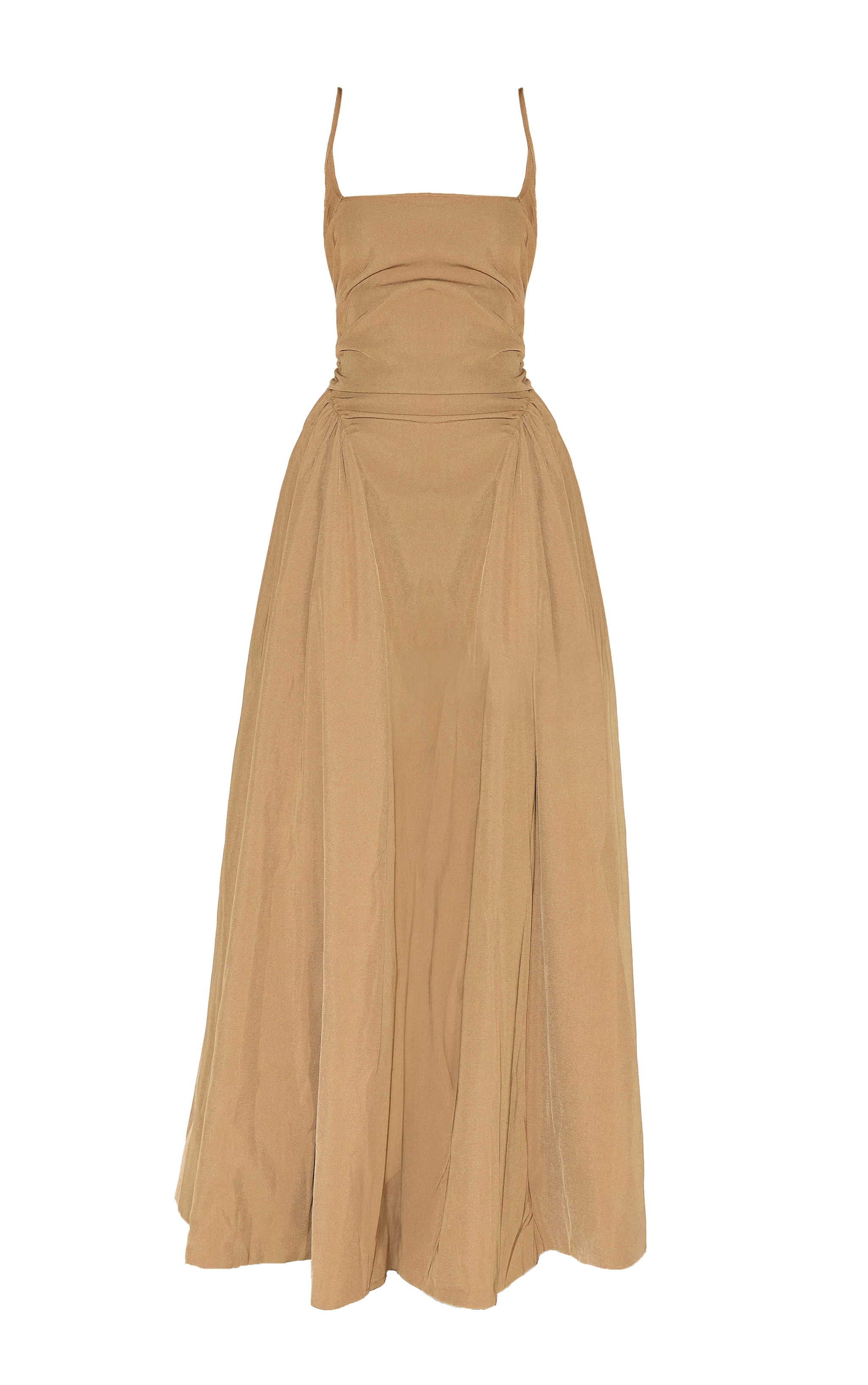 Mushroom Woven Ruched Strappy Maxi Dress image 5