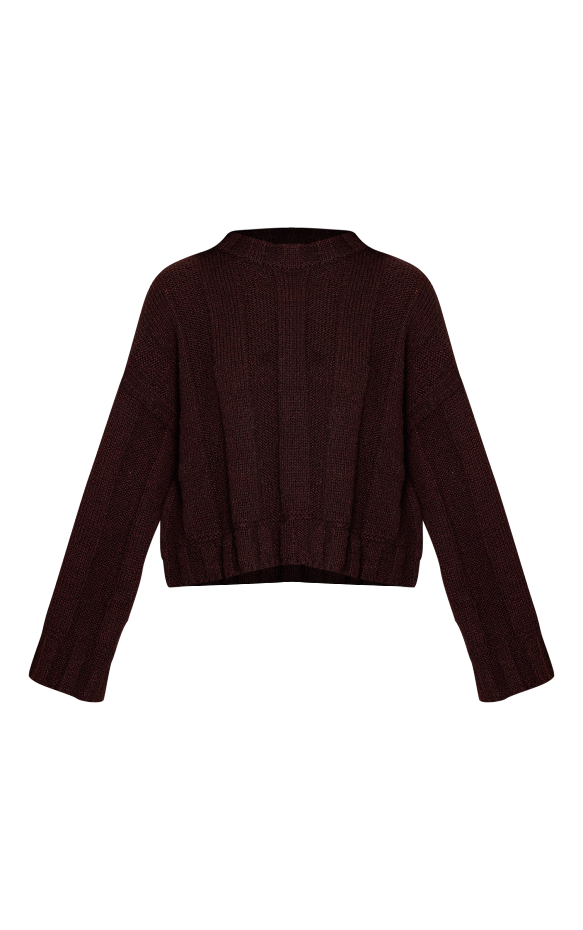 Dark Chocolate Thick Rib Knitted Crew Neck Jumper image 5