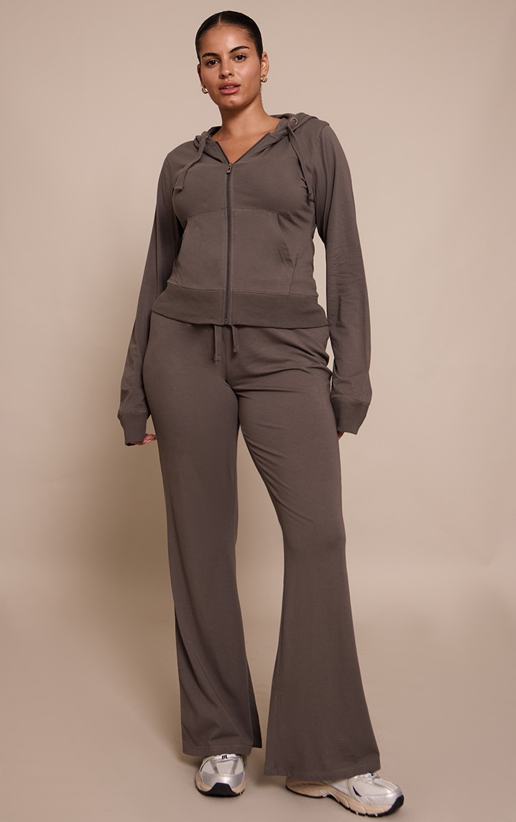 Plus Top de survêtement ajusté gris anthracite à zip image 3