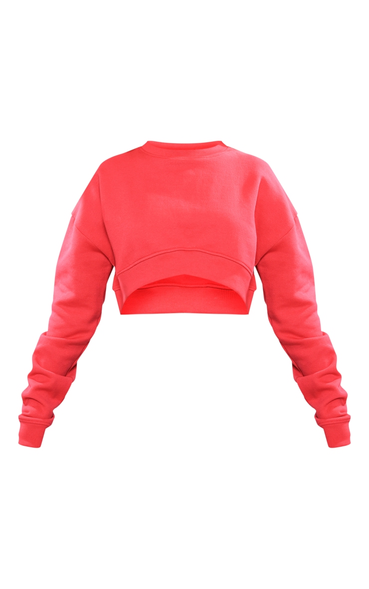 Pink Curve Hem Cropped Sweatshirt image 5