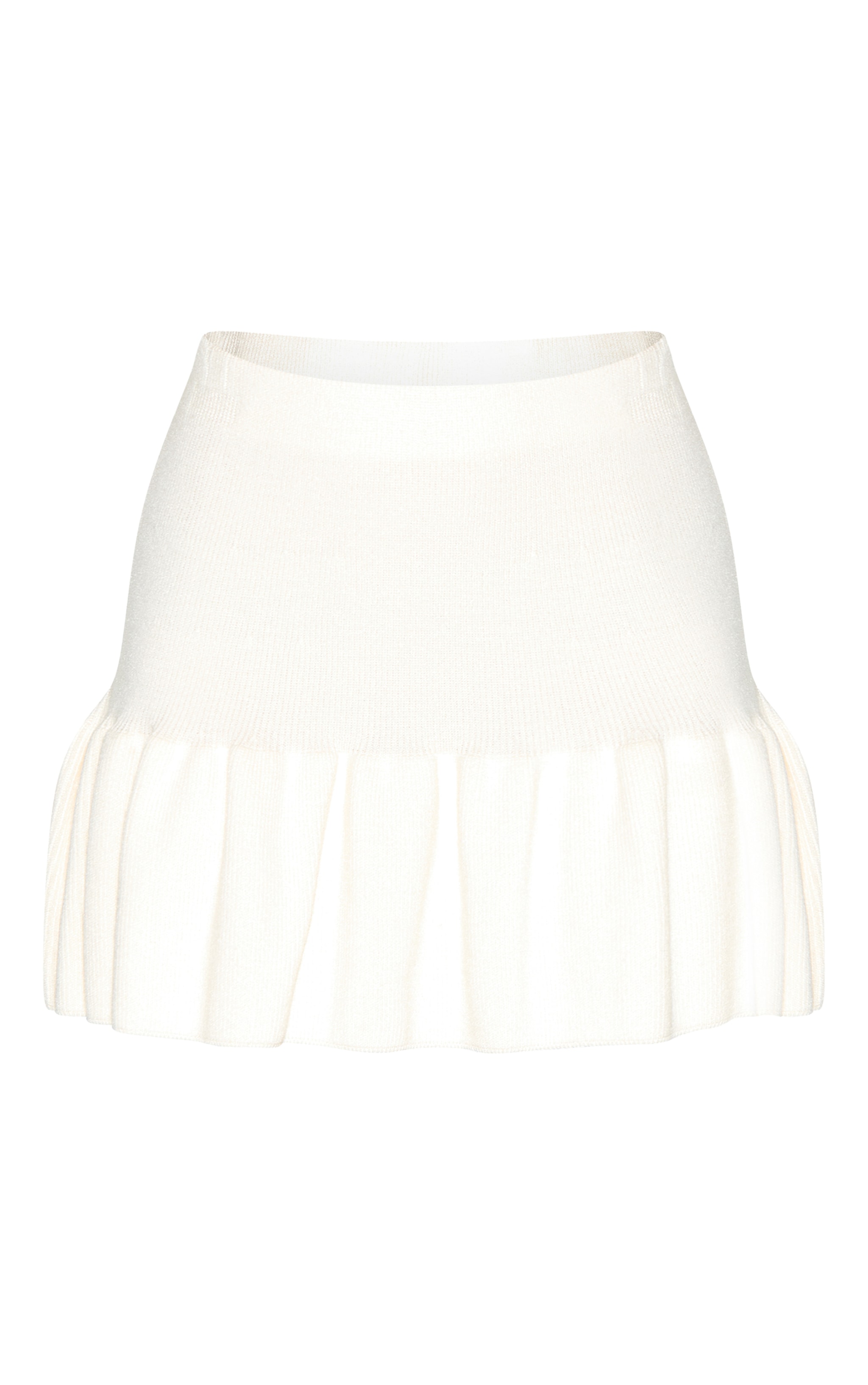 Cream Knitted Pleated Skirt image 6