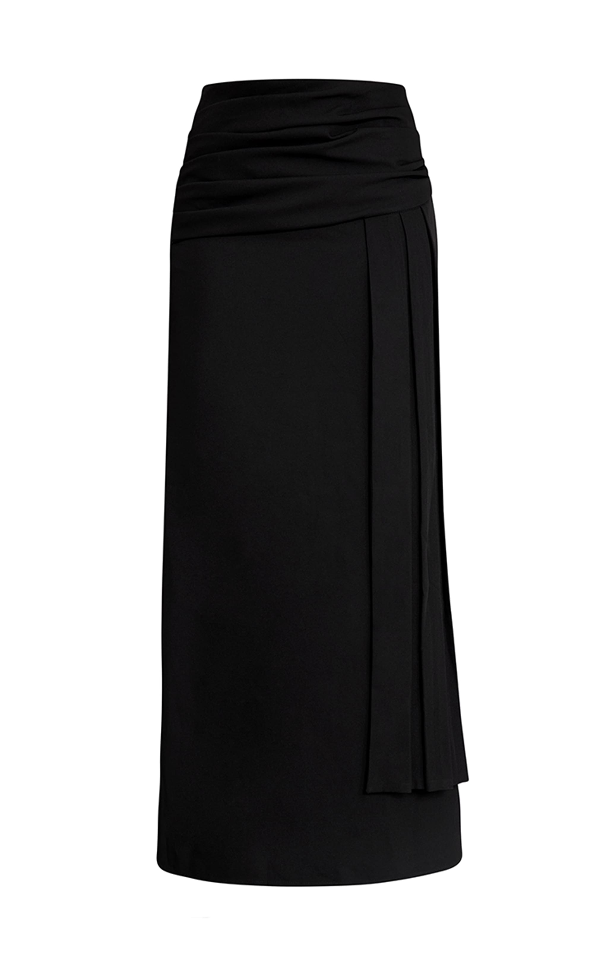 Jupe longue sirène tissée deluxe noire à détail drapé image 5