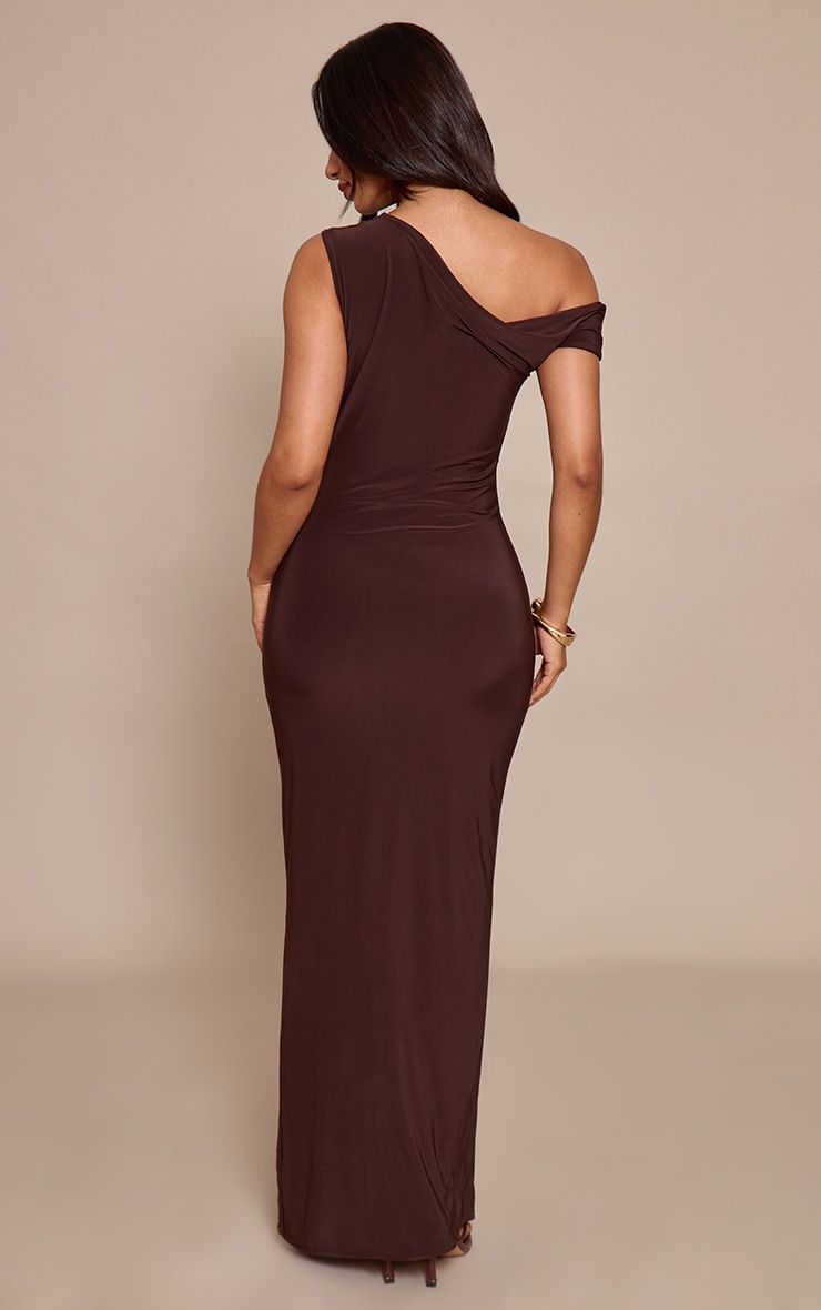 Petite Chocolate Trim Detail Maxi Dress image 2