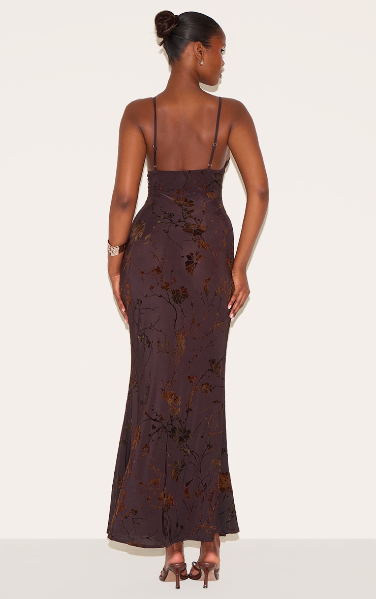 Plum Devore V-neck Maxi Dress image 2