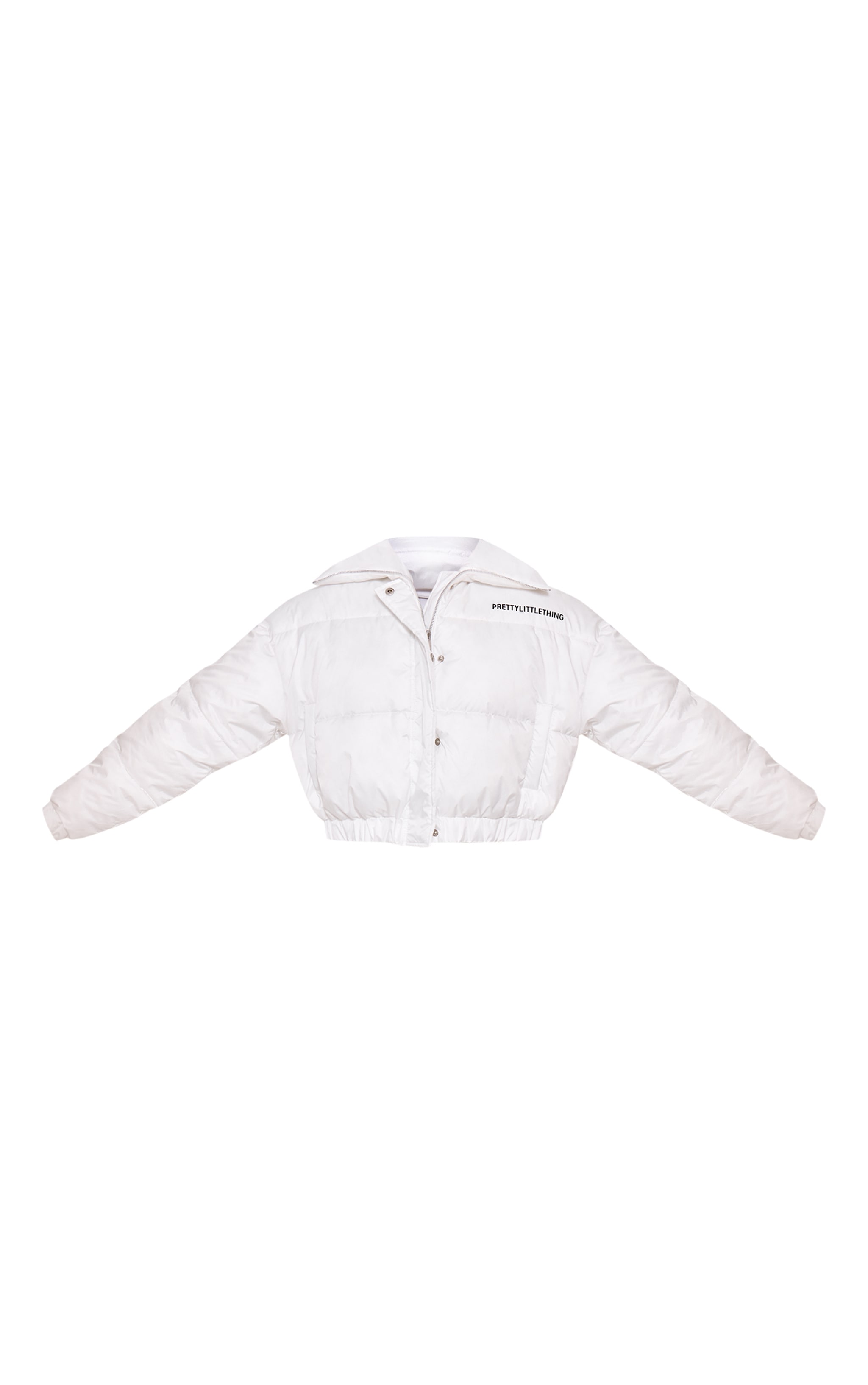 White Cropped Puffer Jacket image 5