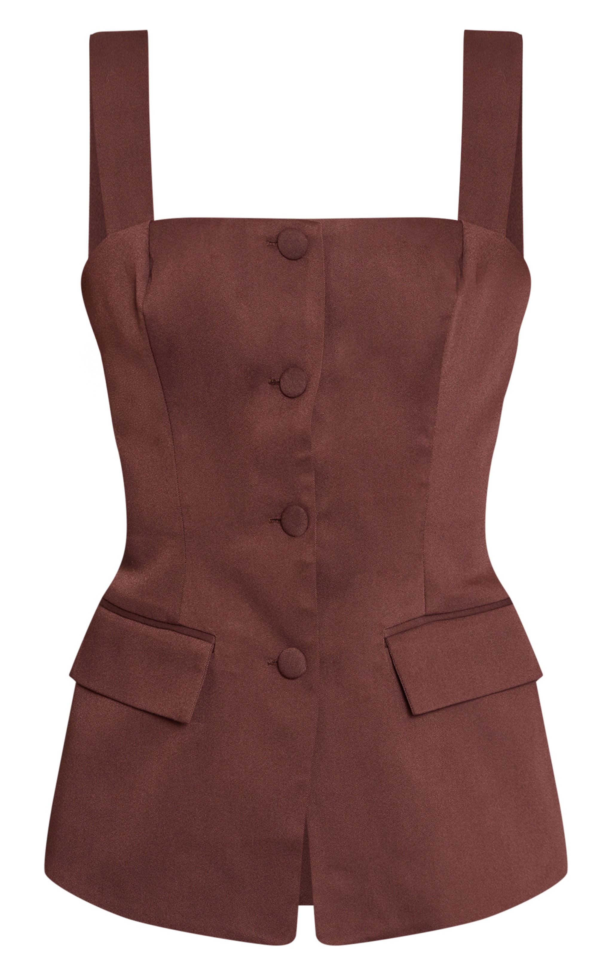 Chocolate Button Detail Corset Waistcoat image 5