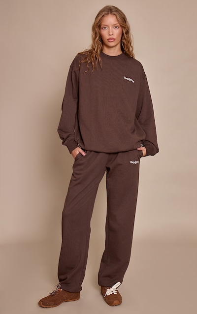 Chocolate 440 GSM Heavyweight Cotton Loopback Cuffed Track Pants