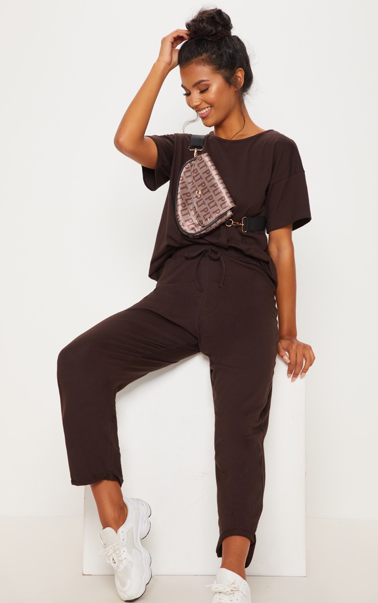 Brown Cotton Tie Detail Trouser