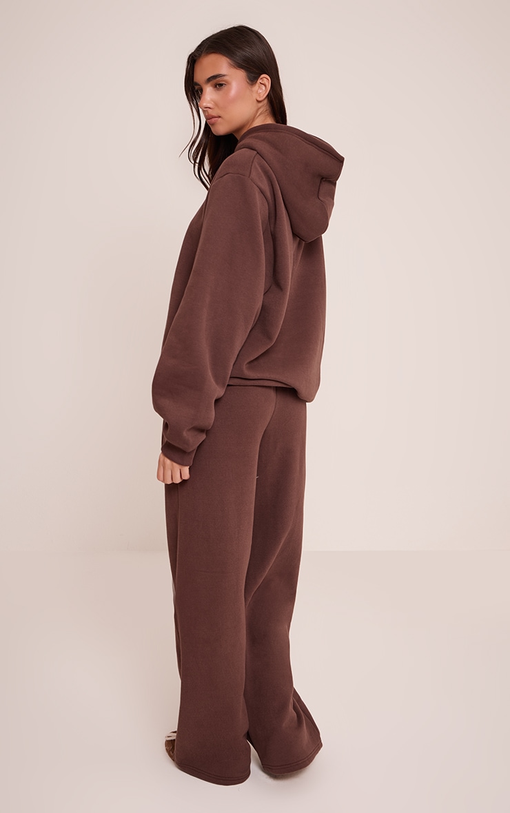 Chocolate PLT Badge Cotton Fleece Straight Leg Joggers image 3