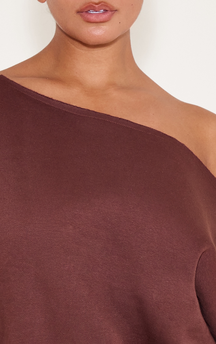 Shape Chocolate Sweat Raw Edge Slouch Sweatshirt image 4