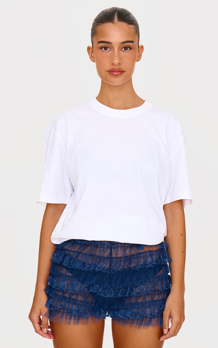 Navy Frill Mesh Bloomer Shorts image 4