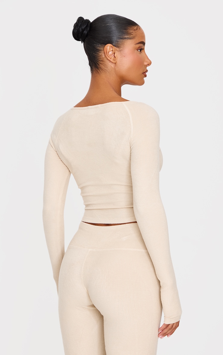 Butter Yellow Brushed Rib Square Neck Underlayer Top image 2