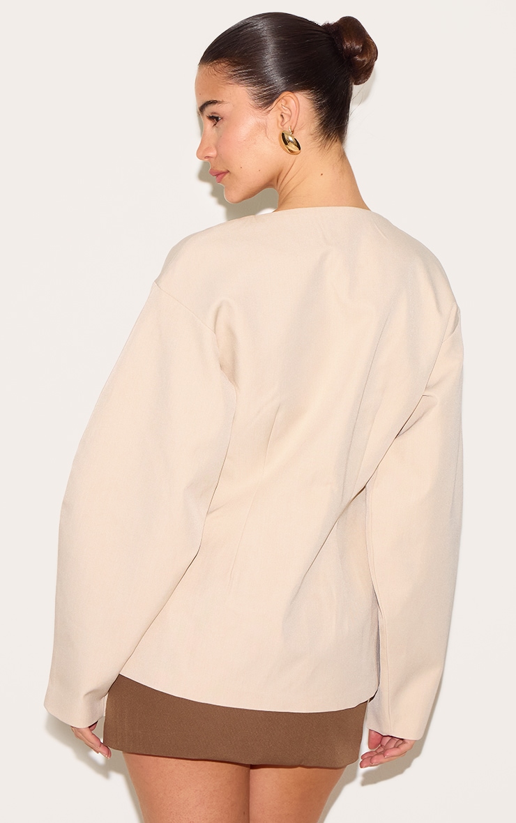 Stone Cocoon Sleeve Cinched Waist Blazer | Outerwear