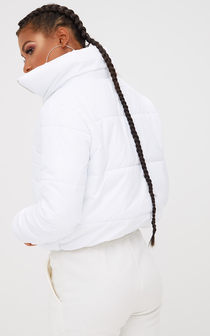 White puffer jacket pretty little thing clearance