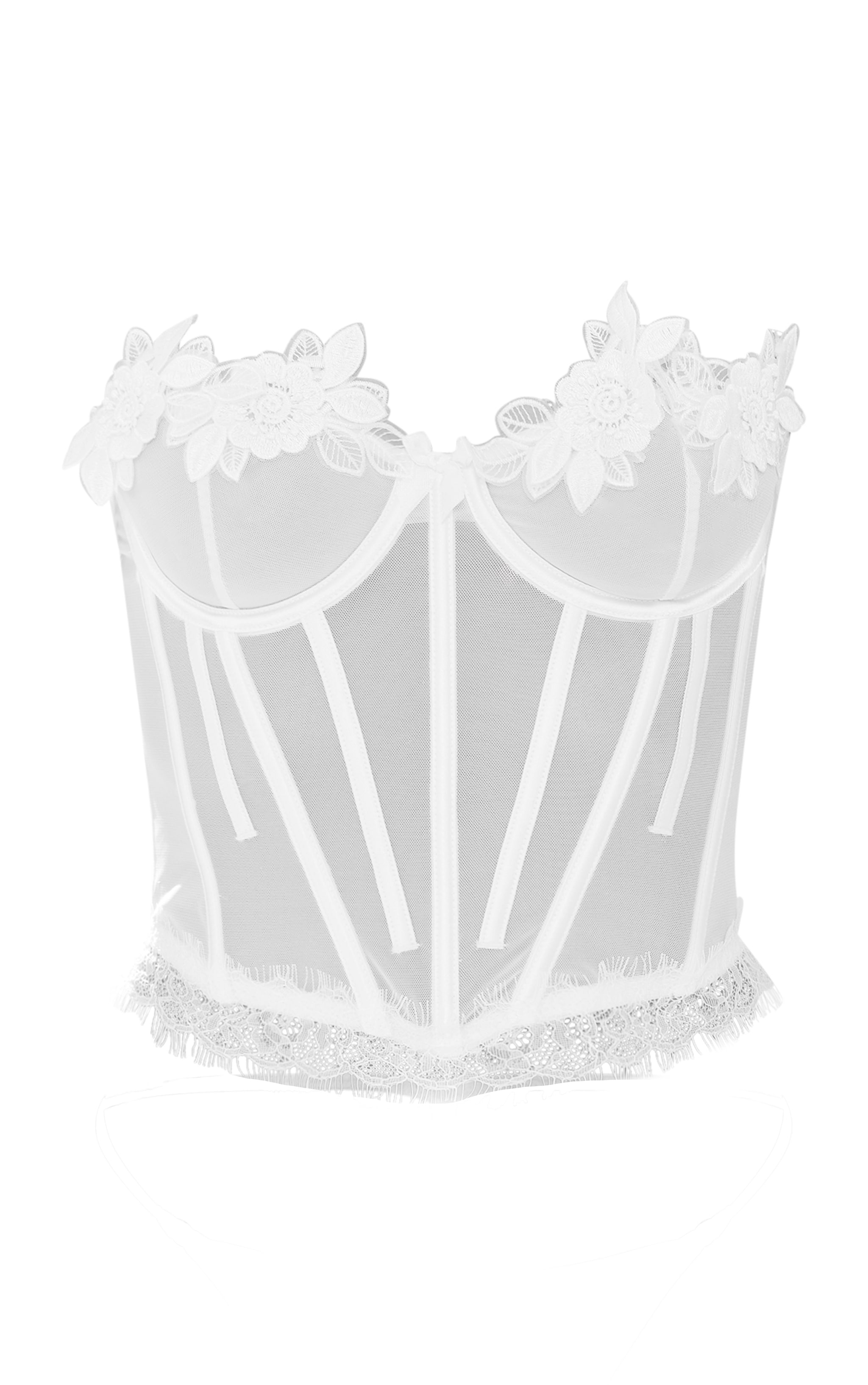White Flower Detail Corset Bra PrettyLittleThing