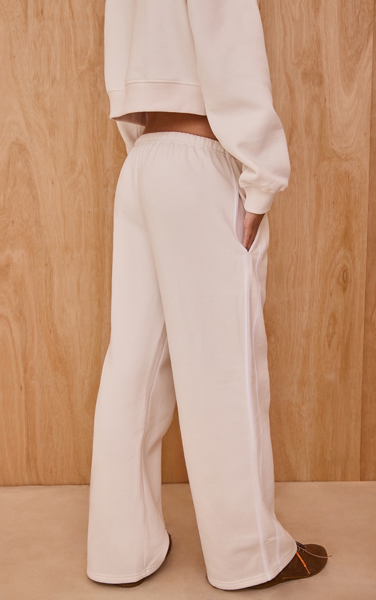 Cream Sports Club Print Wide Leg Sweatpants image 3