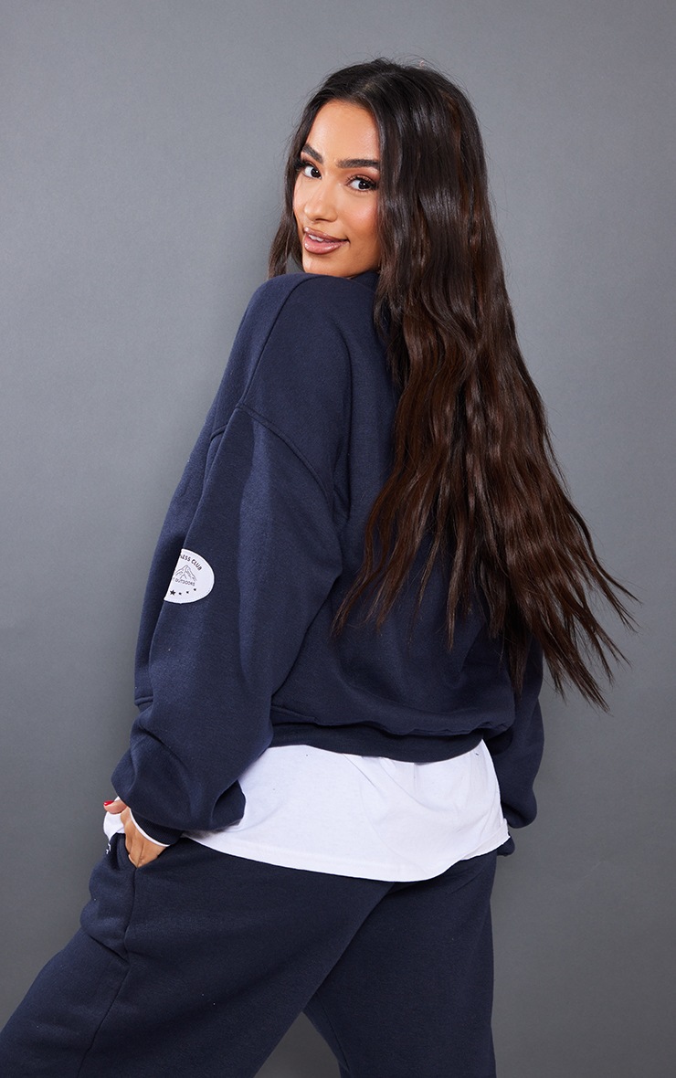 Petite Pull Bleu Marine Foncé Imprimé Ski | Petite | PLT FR