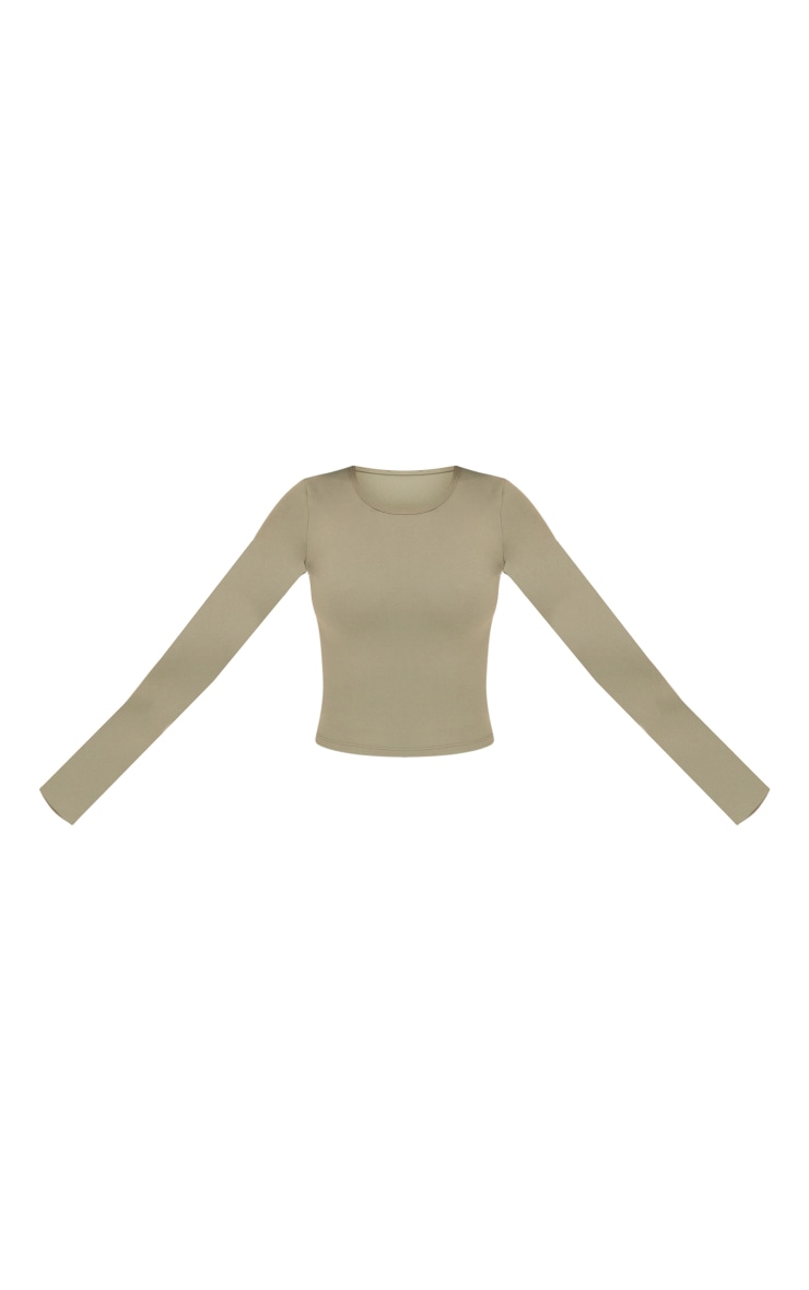 Tall Dark Olive Contour Sculpt Long Sleeve Top image 5