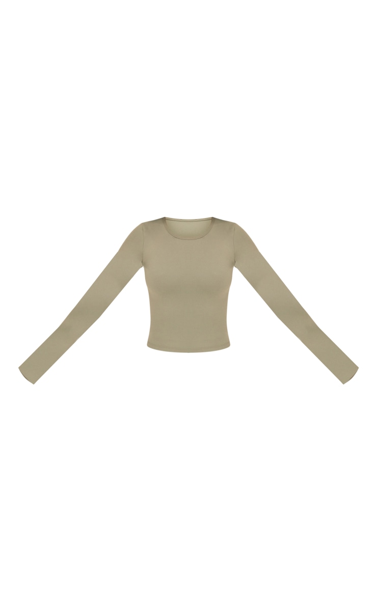 Tall Dark Olive Contour Sculpt Long Sleeve Top image 5