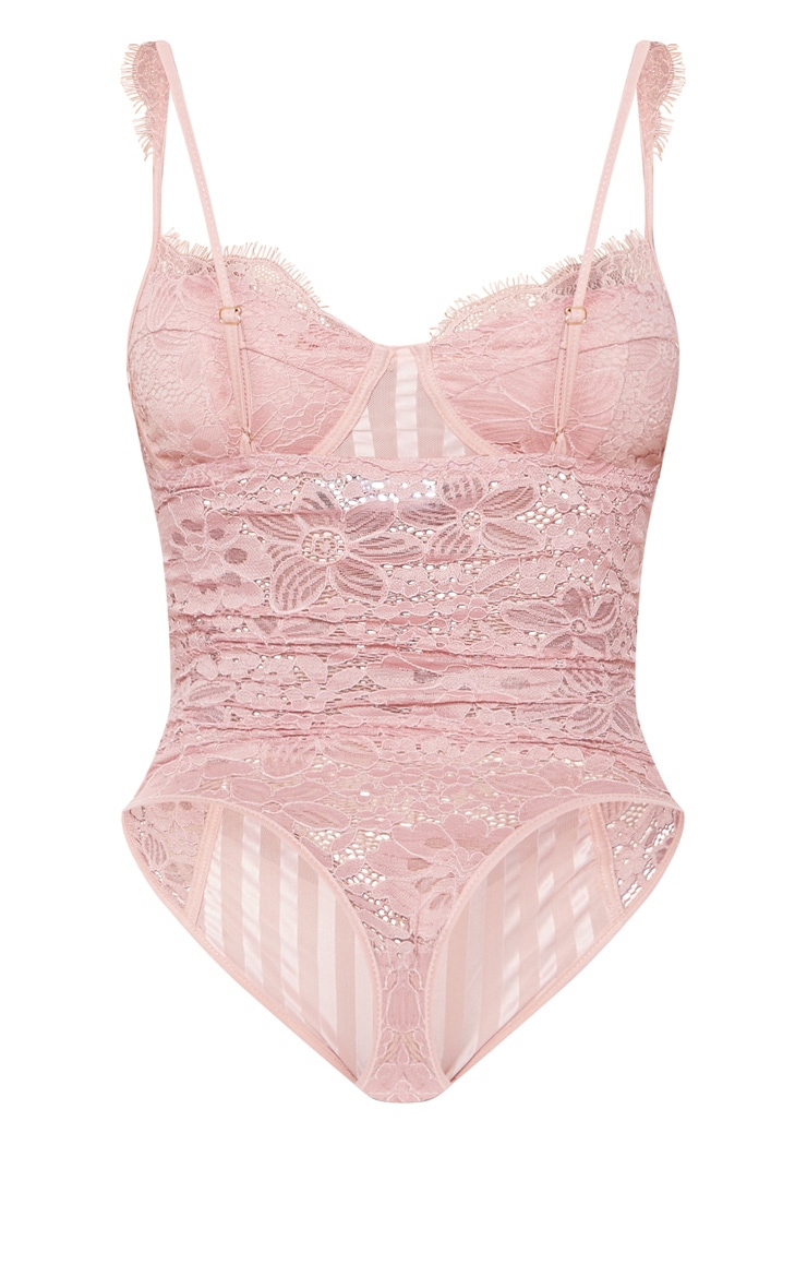 blush lace bodysuit