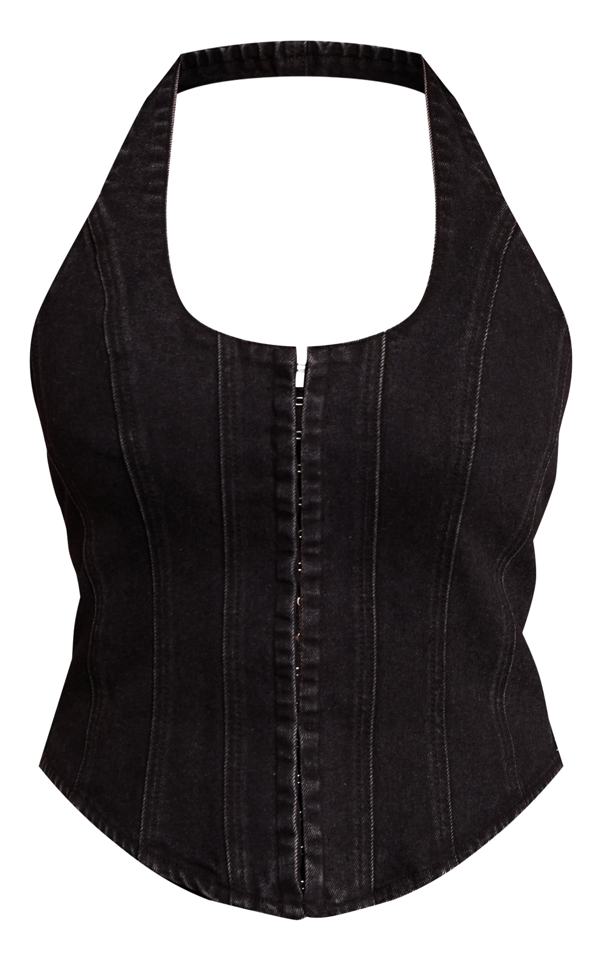 Shape Black Halterneck Denim Corset image 5