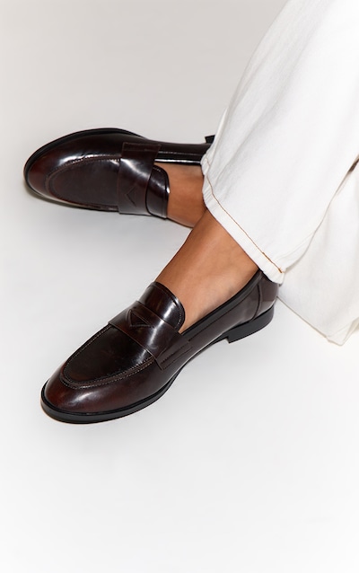 Burgundy Burnished Round Toe Loafers
