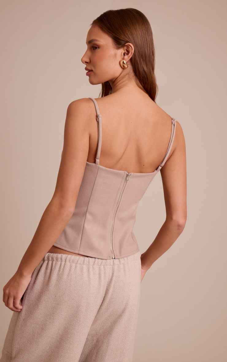Stone Textured Wool Structured Corset Top image 2