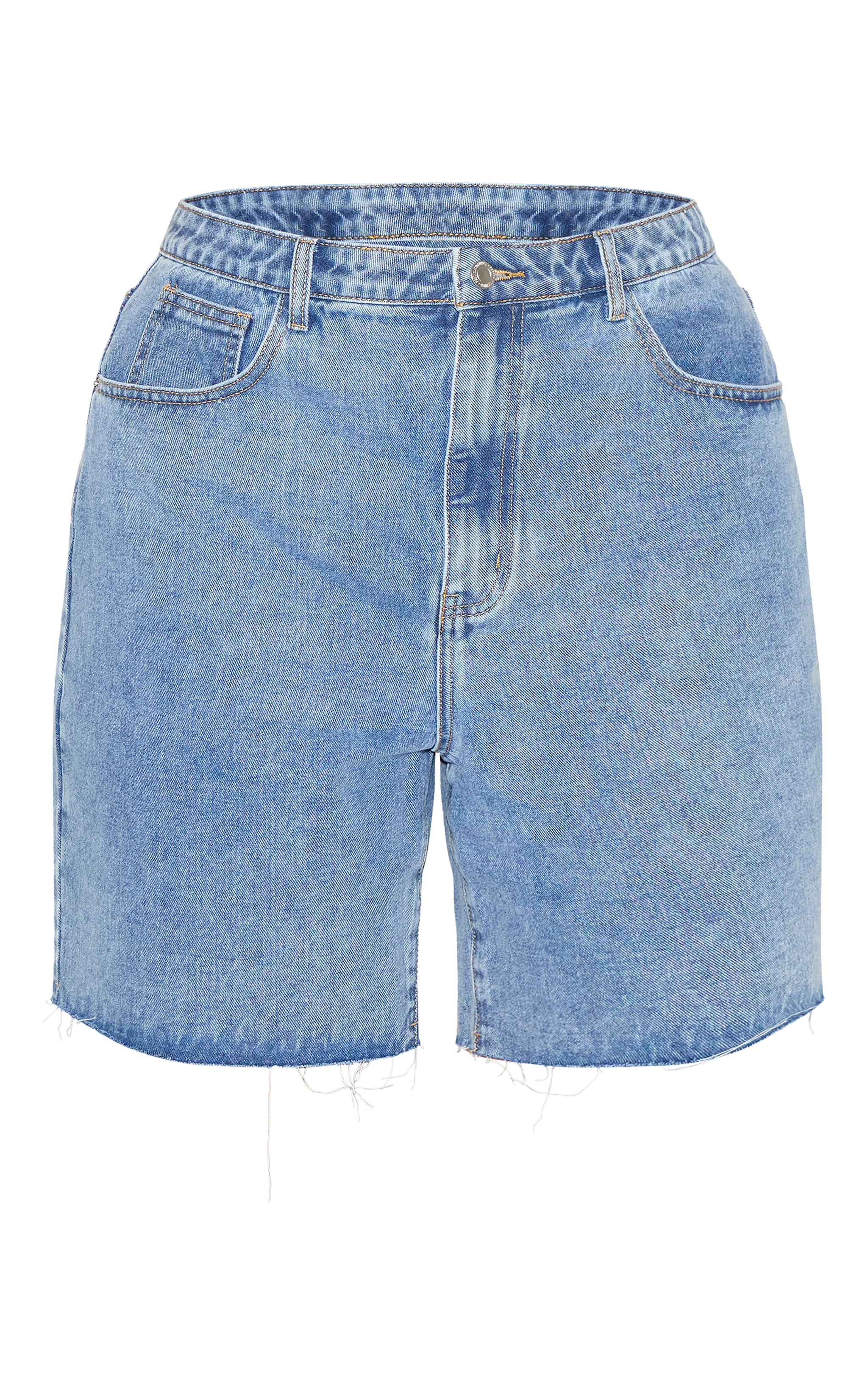 Plus Mid Blue Wash Boyfriend Denim Short image 6