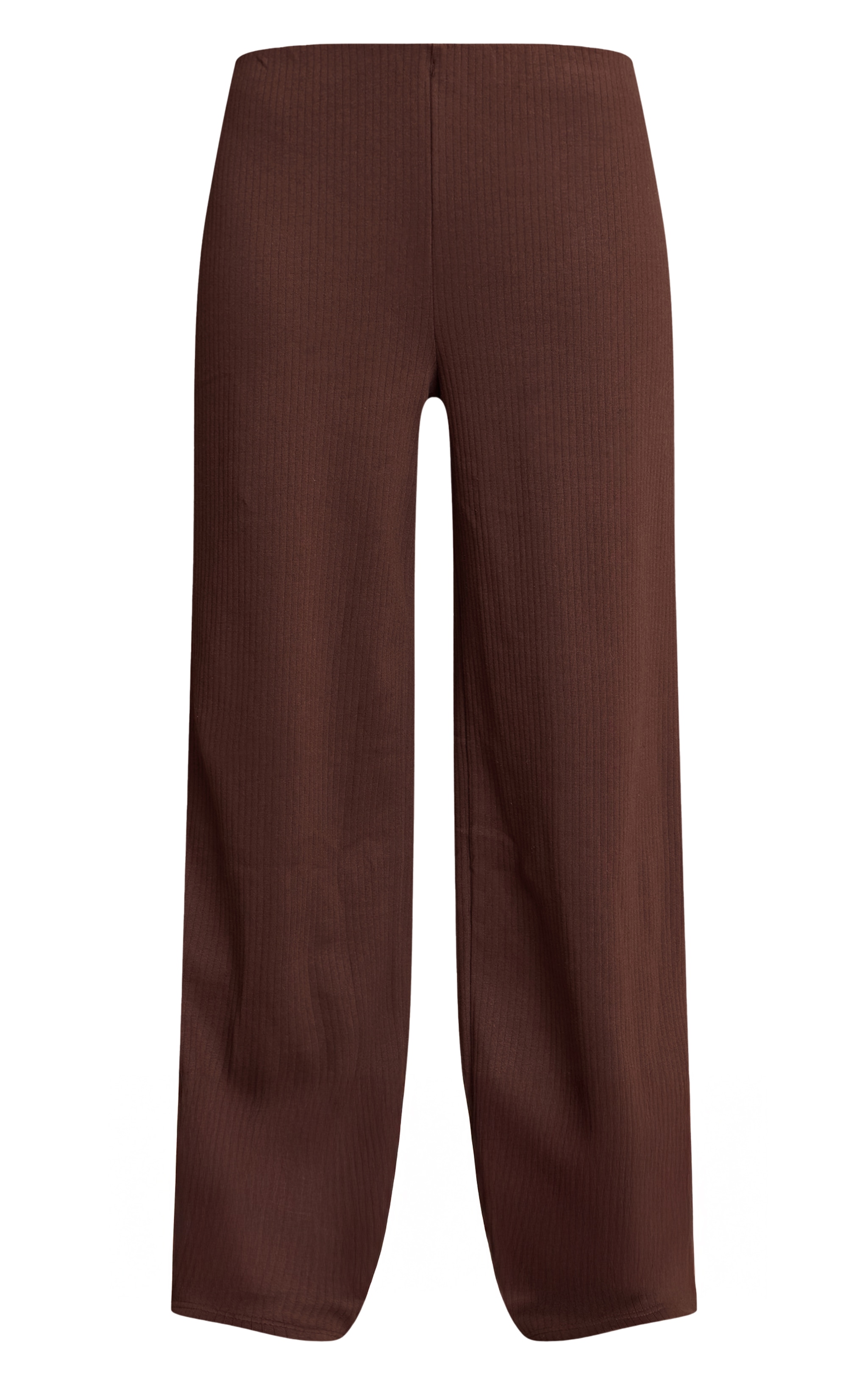 Chocolate Brown Rib Wide Leg Pant image 5