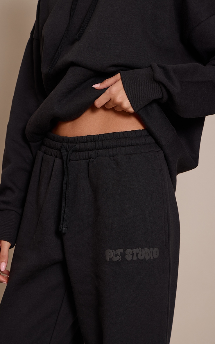 Black PLT Studio Print Cuffed Sweatpants image 4