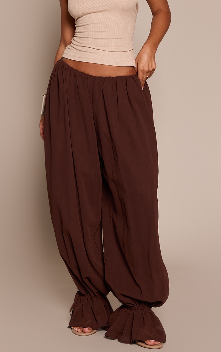 Petite Chocolate Chiffon Balloon Pants  image 2