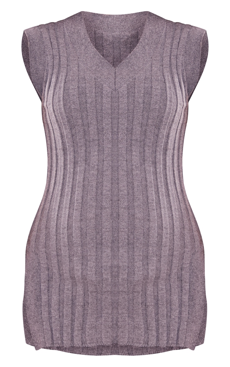 Maternity Charcoal Thick Rib Knit Vest image 5