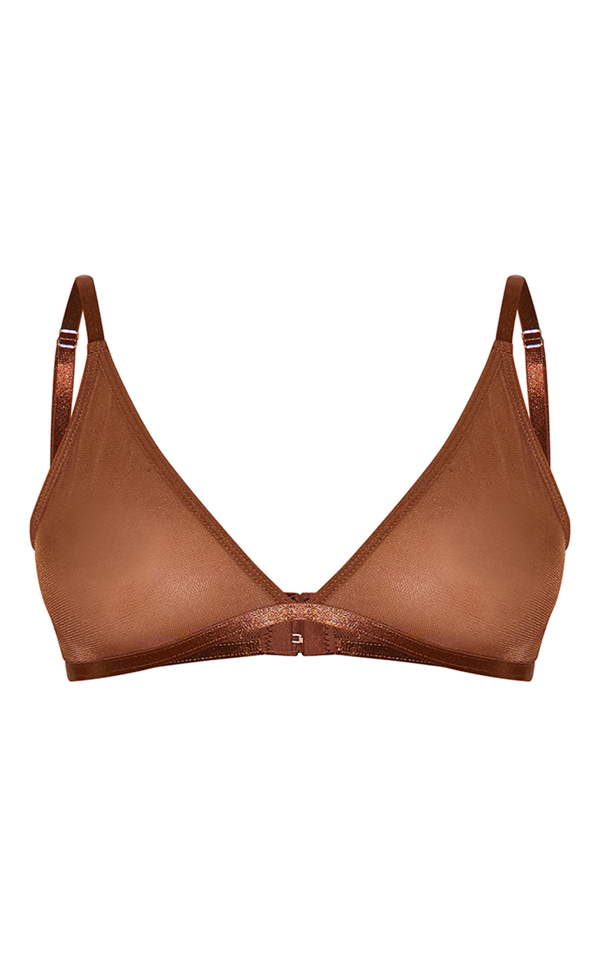 Soutien-gorge triangle en mesh chocolat image 5