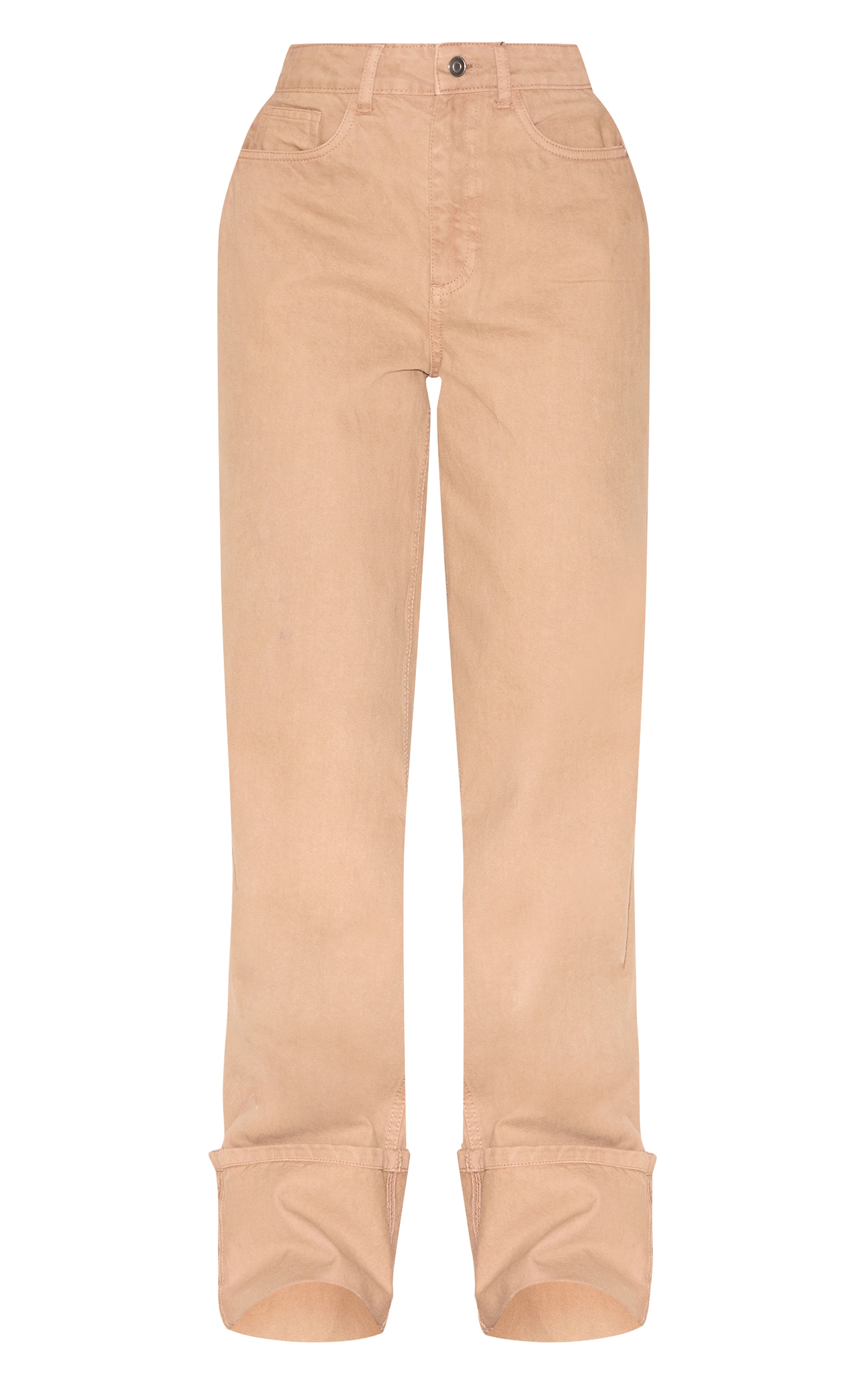 Taupe High Waist Turn Up Leg Jeans image 5