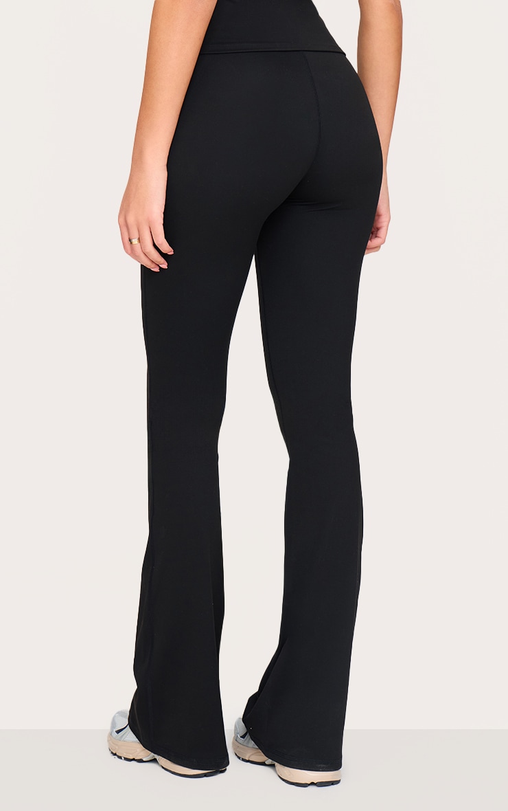 Tall Black Sculpt High Waisted Flared Yoga Pants image 3