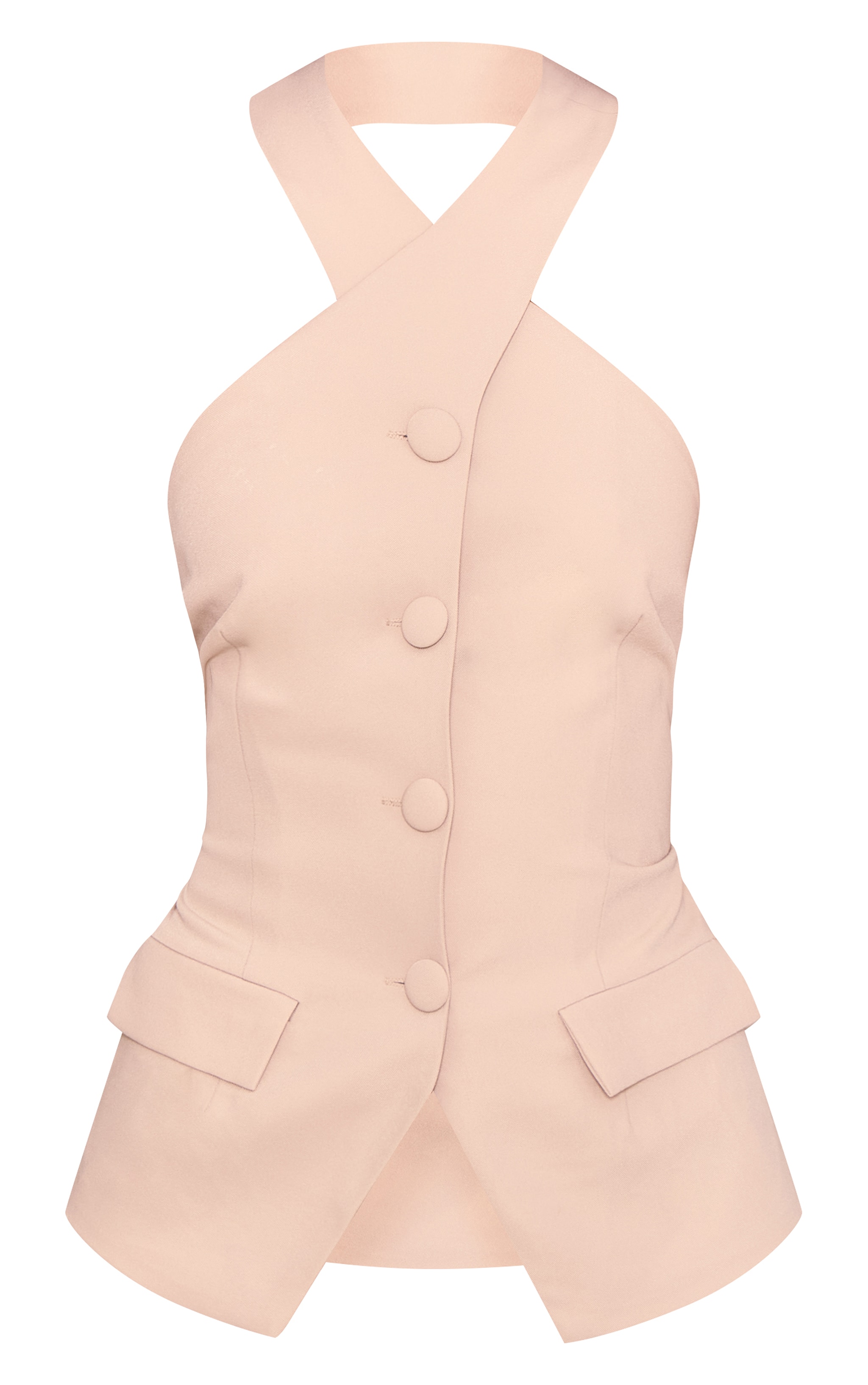 Premium Sand Tailored Halterneck Vest image 5