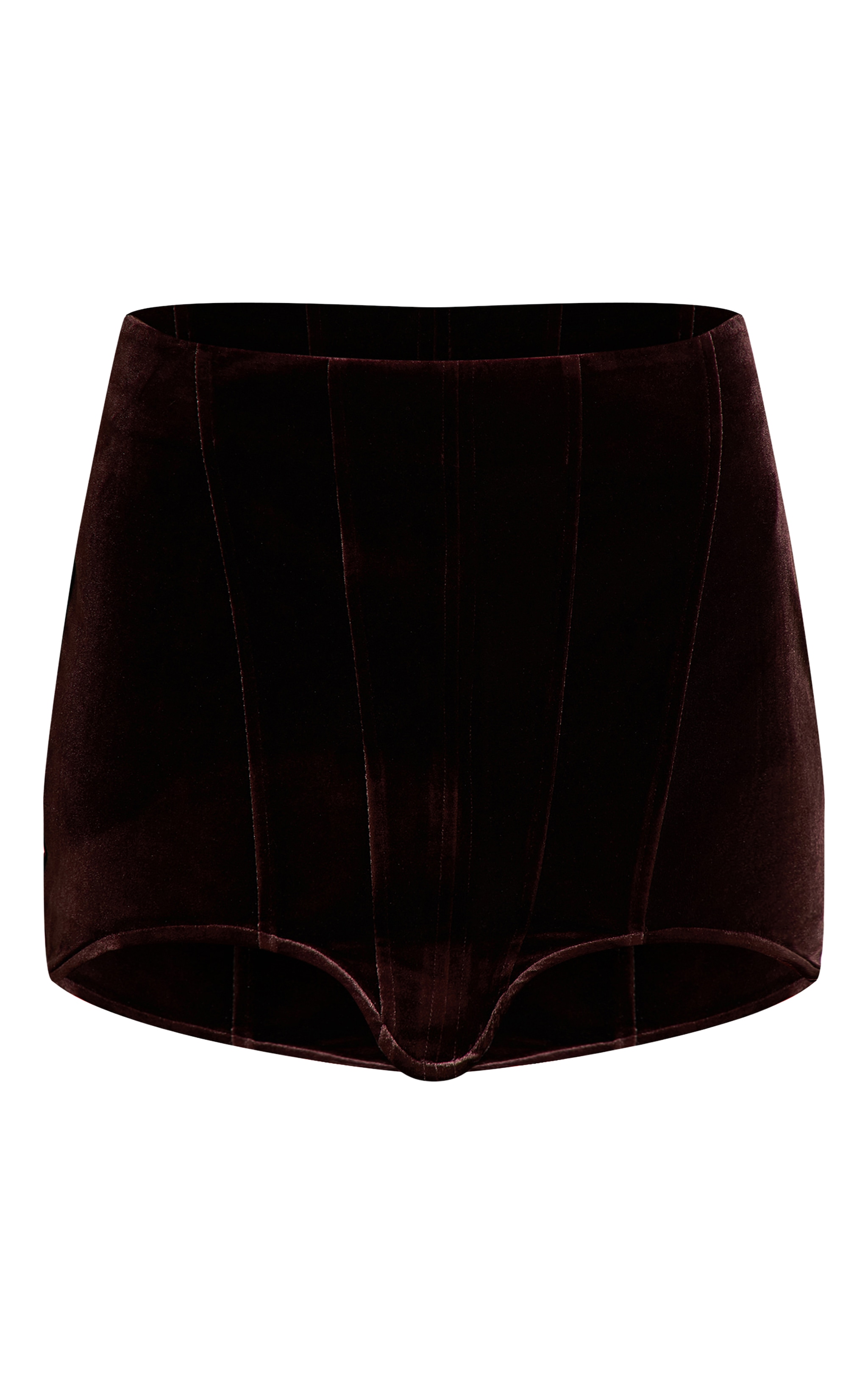 Dark Chocolate Velvet Dip Hem Mini Skirt  image 6
