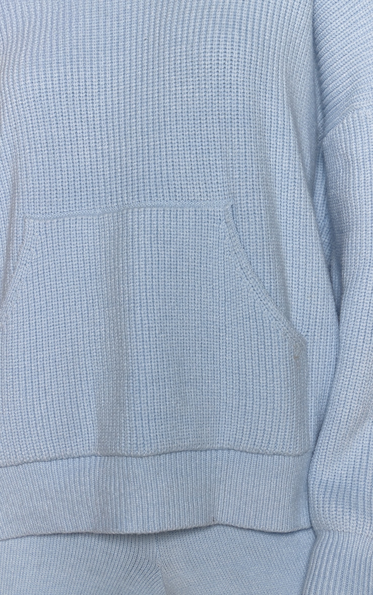 Baby Blue Knitted Slouchy Hoodie image 4