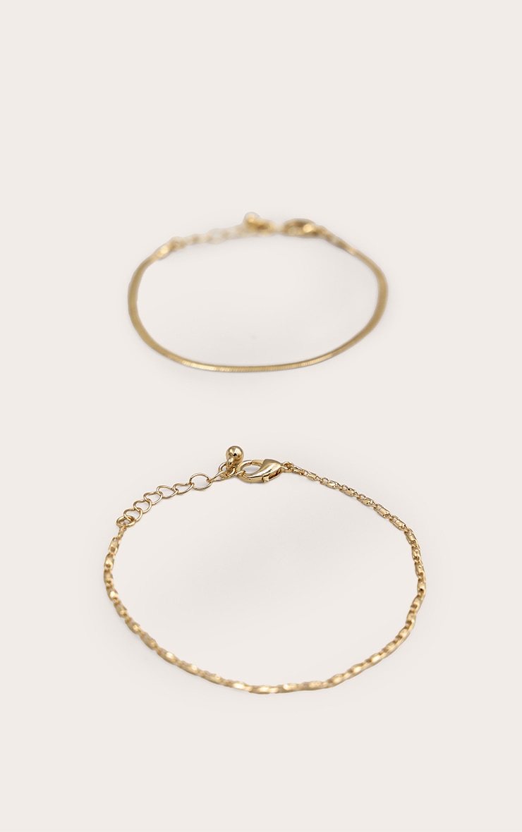 Gold Layered Slim Snake Chain Multipack Bracelet image 2