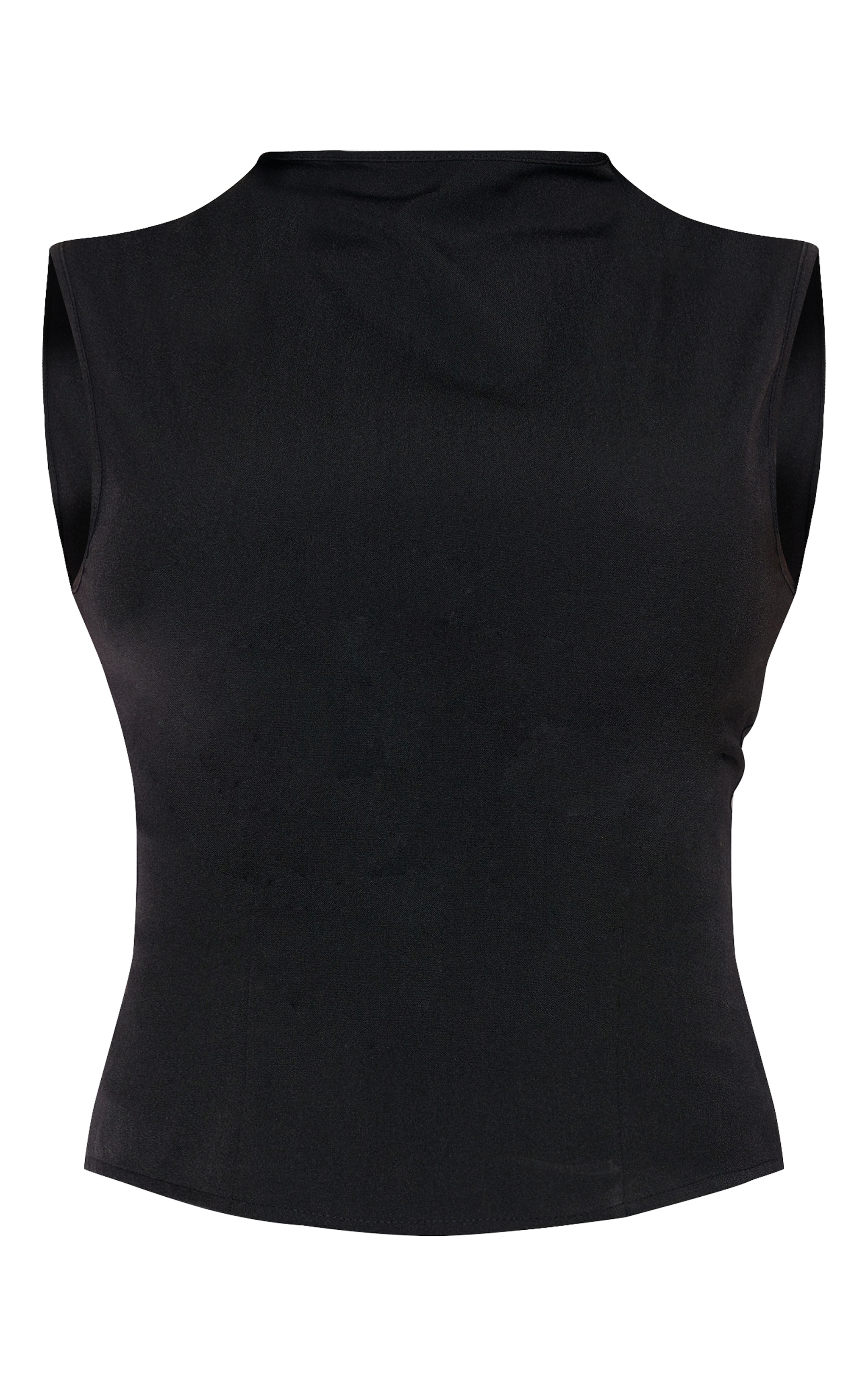 Top long de tailleur tissé noir à zip image 5
