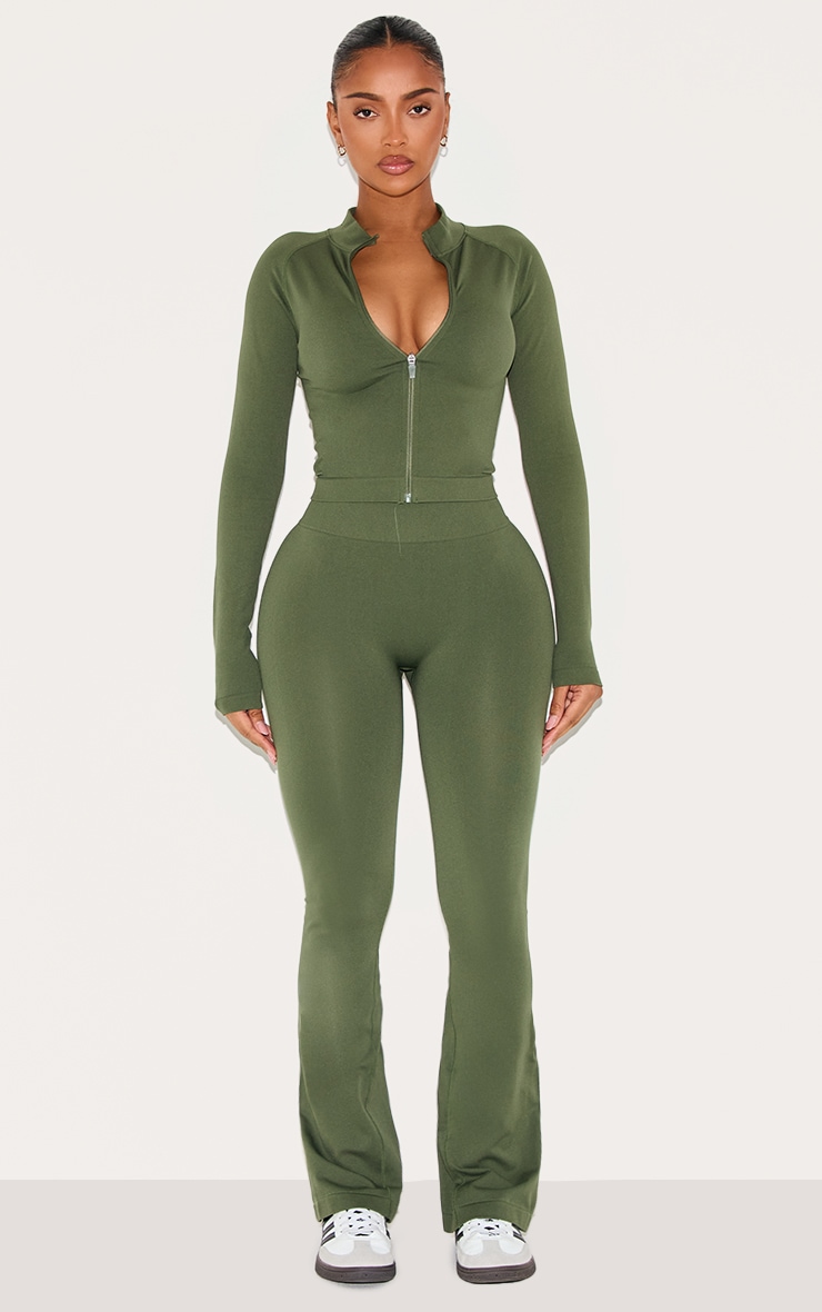 Shape Forest Green Seamless Active Highwaisted Ruched Bum Flares