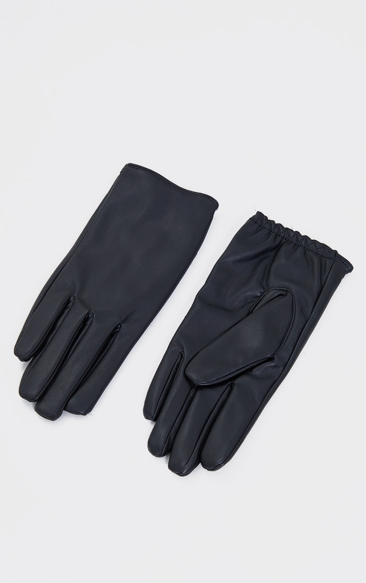 Black PU Gloves image 2