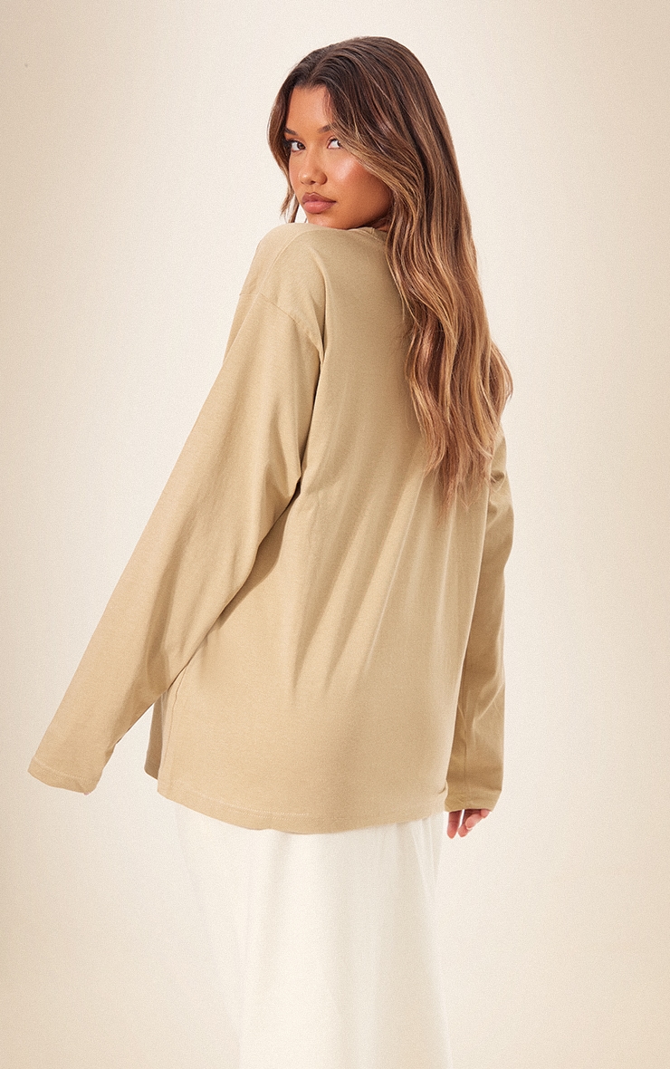 Pebble Cotton Oversized Long Sleeve T-shirt image 2