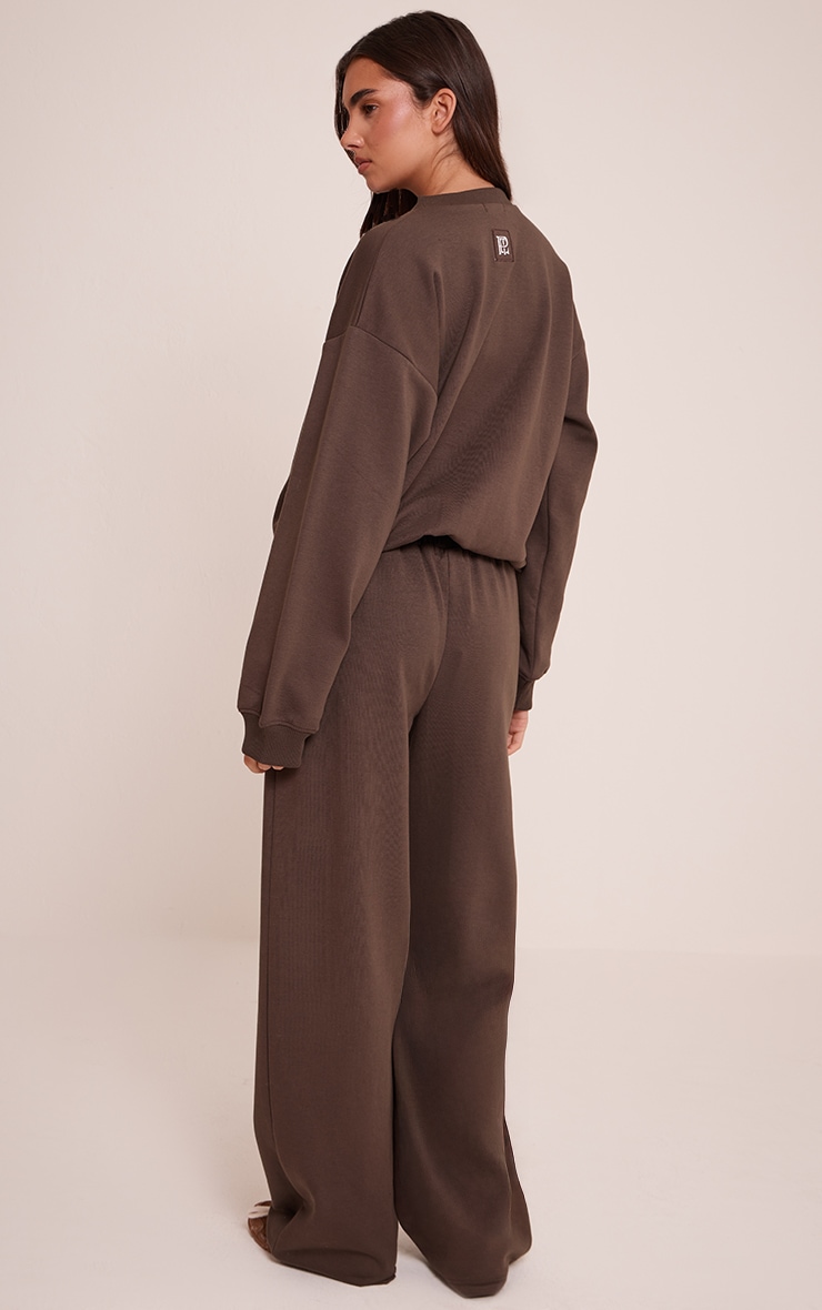 PLT Chocolate Interlock Button Up Wide Leg Joggers image 3