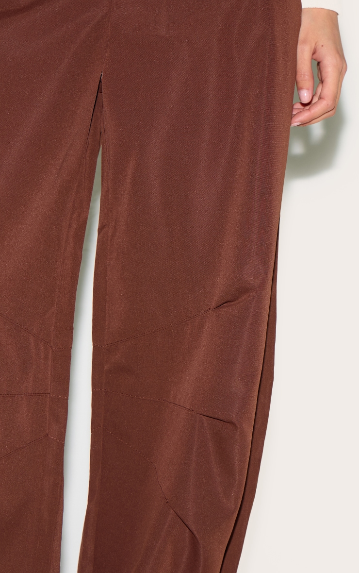 Pantalon de tailleur cocon tissé chocolat image 4