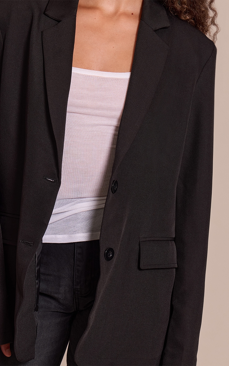 Tall Blazer oversize structuré noir à coutures surjetées image 4