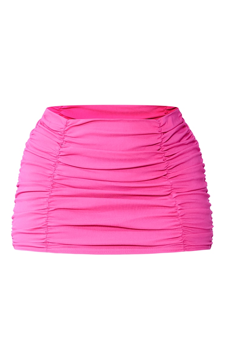 Shape Hot Pink Stretch Woven Ruched Mini Skirt image 3